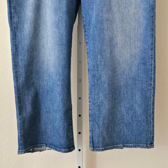 MADEWELL Women's Slim Wide- Leg Crop Blue Jeans in Garrett Wash Sz 35 - Picture 7 of 16